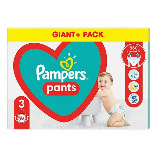 Pampers Гащички за еднократна употреба Giant Pack+ 3 Midi 6-11кг - 86бр.