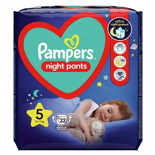 Pampers Night Pants Еднократни нощни гащички 5 12-17кг 22бр.