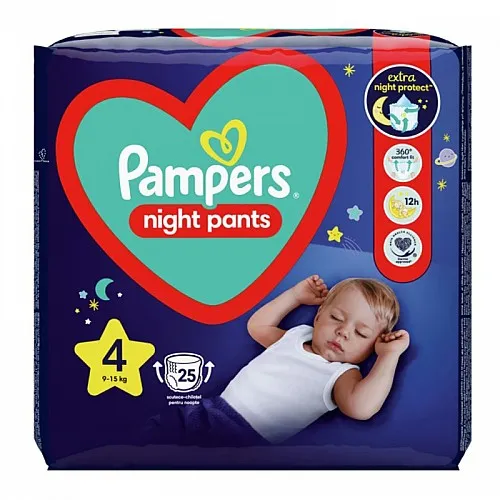 Pampers Night Pants Еднократни нощни гащички 4 9-15кг 25бр.