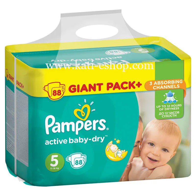 Pampers Пелени Active Baby 5 Junior 11-18 кг 88бр. - Pampers
