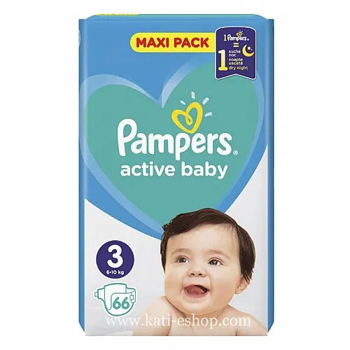 Pampers Active Baby 3 Midi 6-10 кг 66бр. 