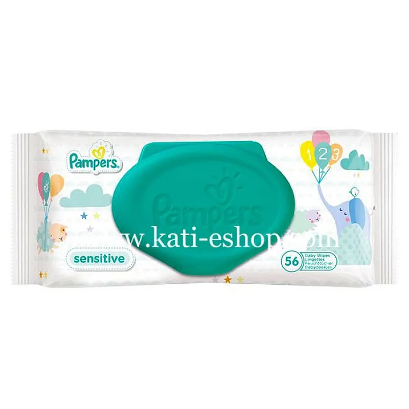 Pampers Мокри кърпи Sensitive с капак 56бр.