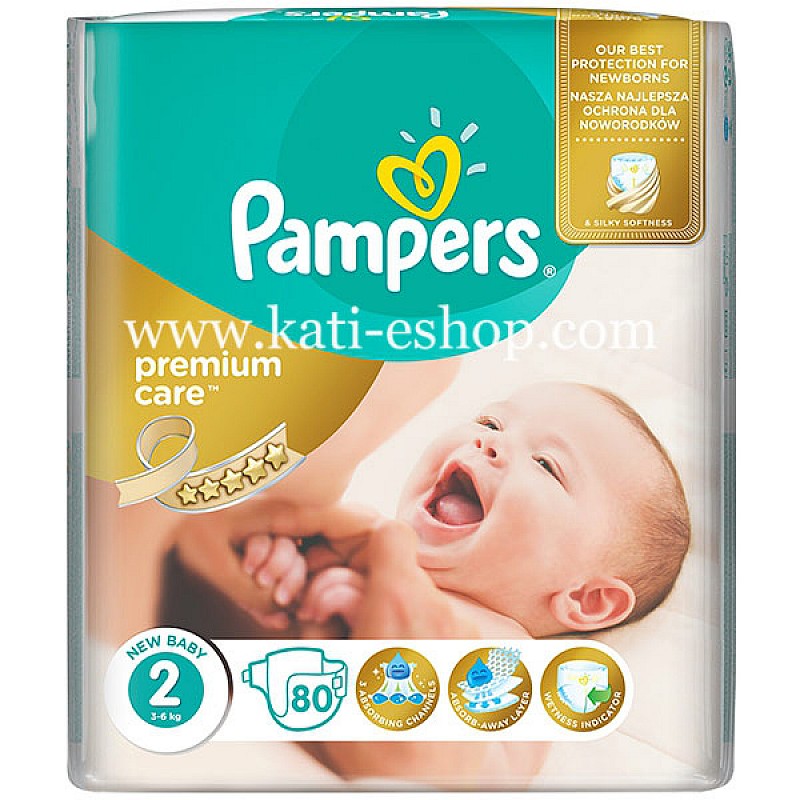 Pampers Premium Care 2 Mini 3-6 кг - 80бр. Pampers Premium Care 2 Mini 3-6 кг - 80бр.