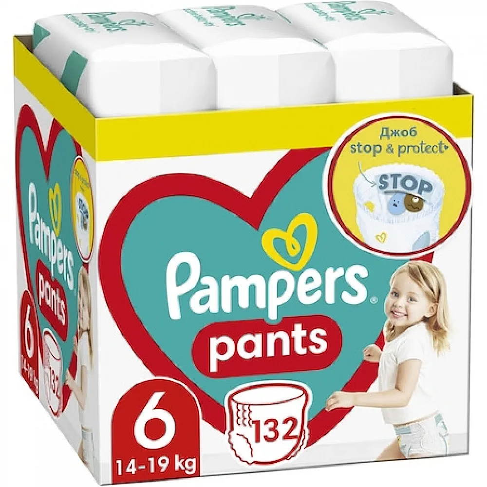 Pampers Гащички за еднократна употреба 6 Extra Large 14-19кг - 132бр ...