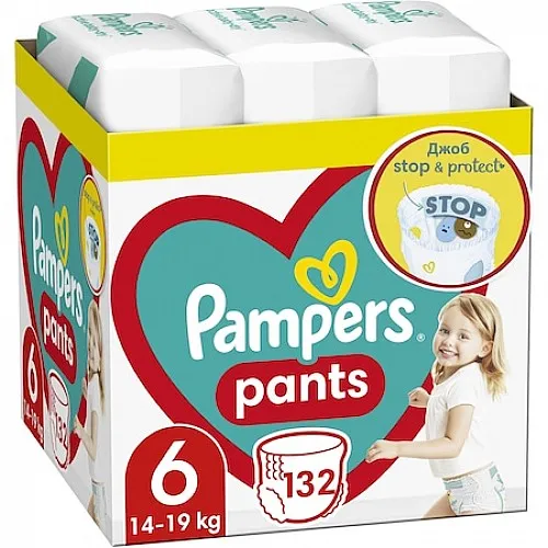 Pampers Гащички за еднократна употреба 6 Extra Large 14-19кг - 132бр.