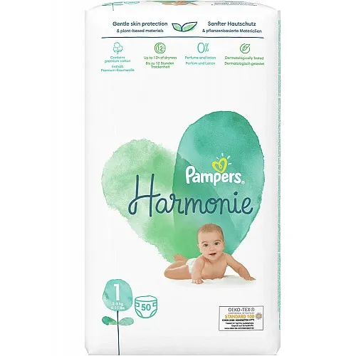 Pampers Пелени Pure Harmonie 1 2-5кг 50бр.