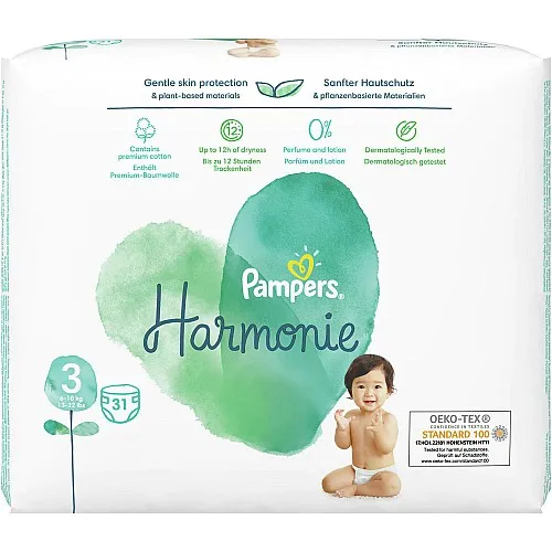 Pampers Пелени Pure Harmonie 3 6-10кг 31бр.