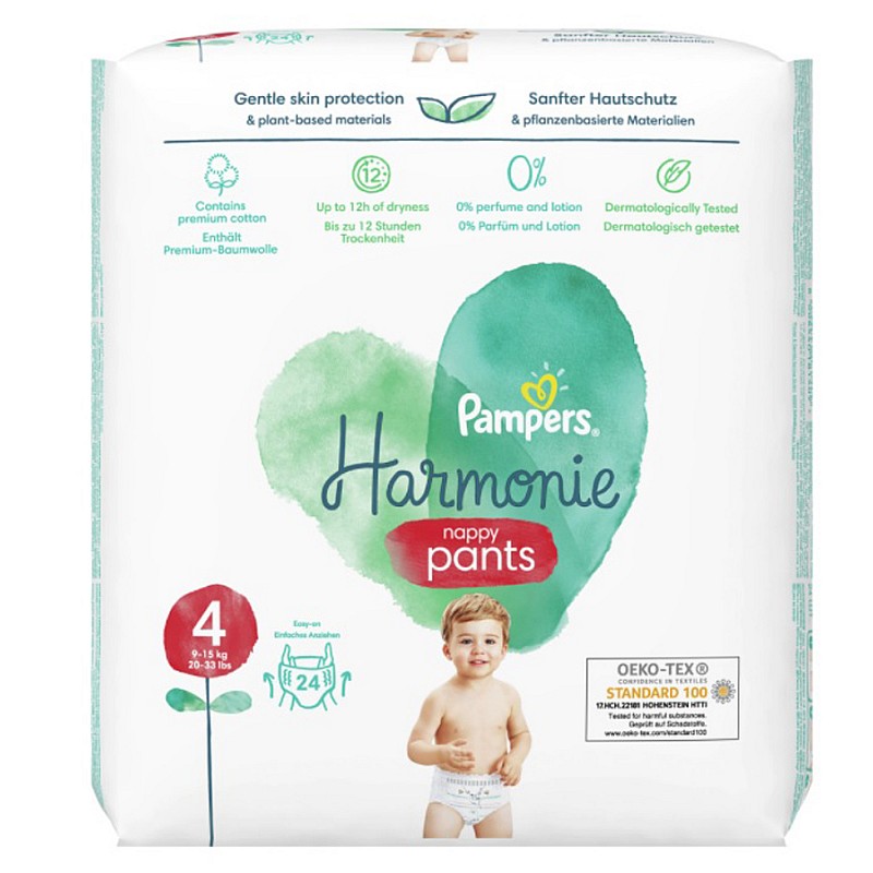 Pampers Pants Harmonie Гащички за еднокретна употреба 4 9-15кг 24бр.