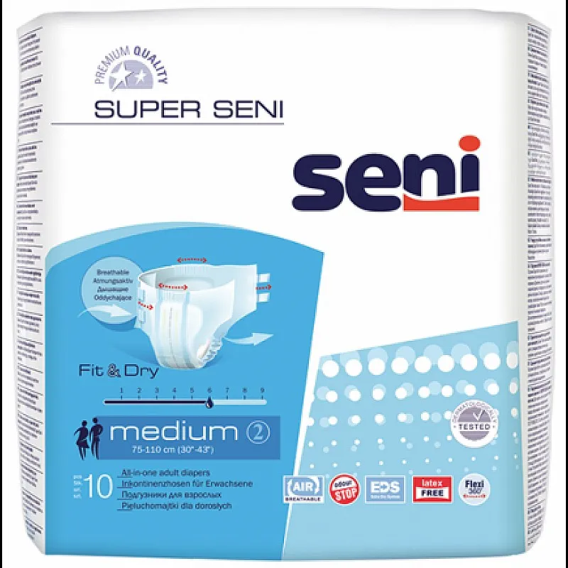 Памперси за възрастни Super Seni M 10бр. (талия 75 - 110см)