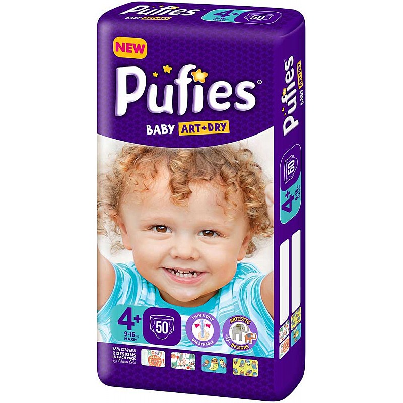 Pufies Пелени ART+DRY 4+ Maxi Plus 9-16 кг - 50бр. - MAXI PACK Pufies Пелени ART+DRY 4+ Maxi Plus 9-16 кг - 50бр. - MAXI PACK