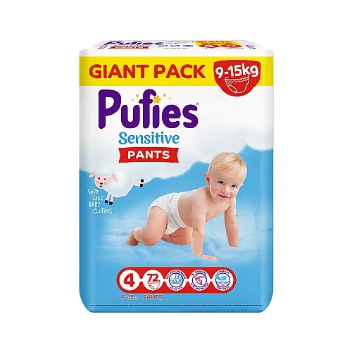 Pufies Памперс гащички Sensitive Giant Pack 4 9-15кг 72бр.