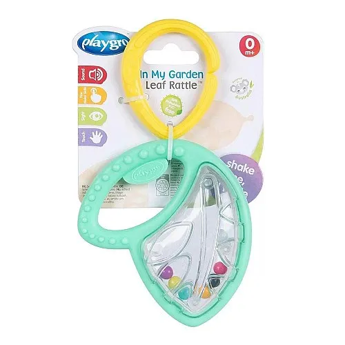 Дрънкалка и гризалка с форма на листо с включена халка за закачване 0м+ Playgro