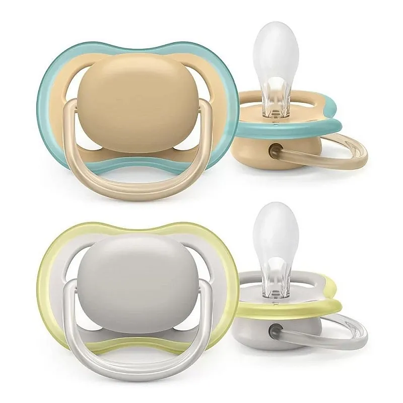 2 бр. ортодонтични залъгалки Philips AVENT SCF085/15 Ultra Air 0м+ с кутия за стерилизиране
