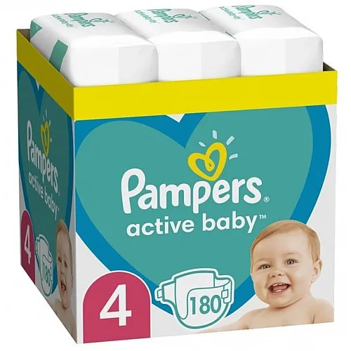 Pampers Еднократни пелени Active Baby 4 Maxi 9-14 кг 180бр.