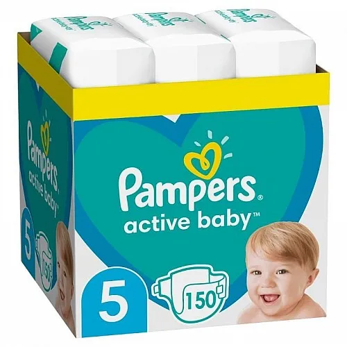 Pampers Пелени Active Baby 5 Junior 11-16 кг 150бр.
