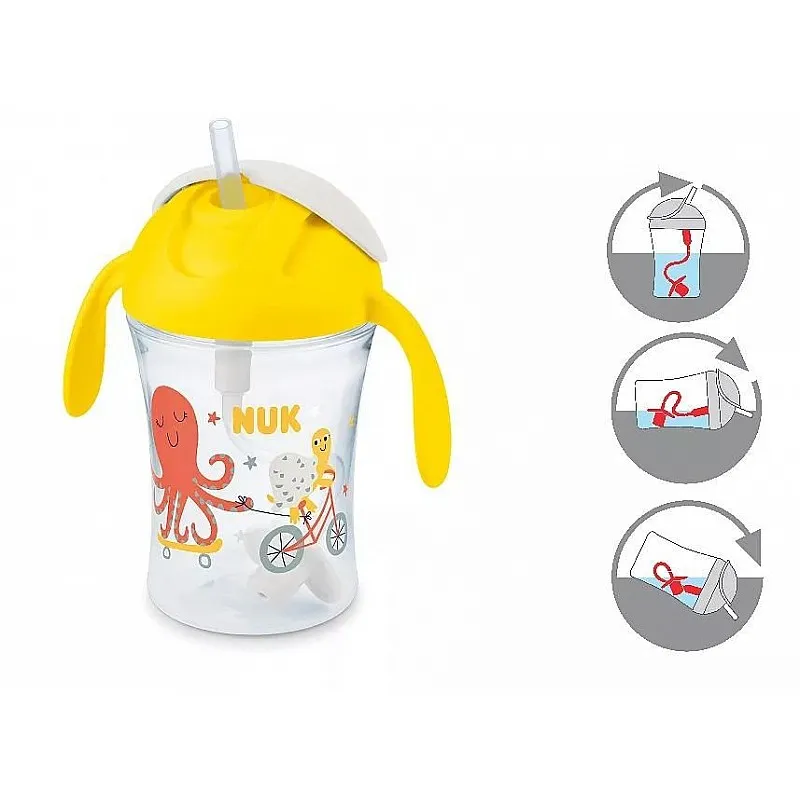 NUK ЧАША MOTION CUP жълта, 8+ мес.