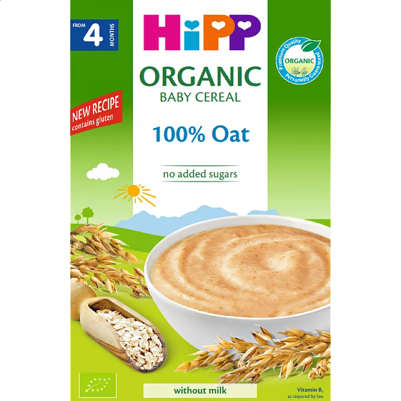 HiPP БИО каша Овес 4м. 200г СЪДЪРЖА ГЛУТЕН!