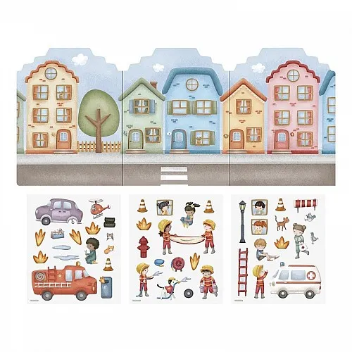 Книжка със стикери Jim's Firestation