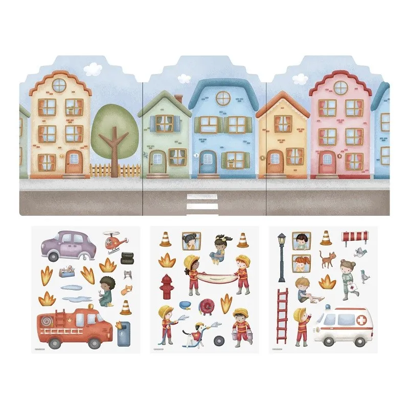 Книжка със стикери Jim's Firestation