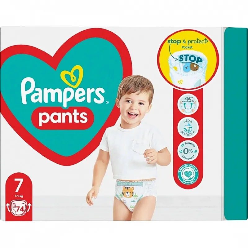 Pampers Гащички за еднократна употреба  7  15+ кг - 74бр.
