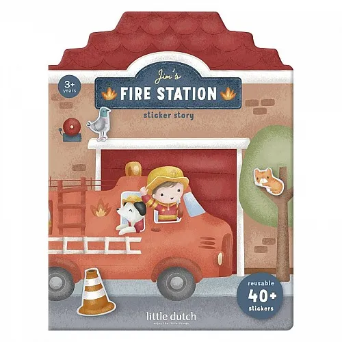 Книжка със стикери Jim's Firestation