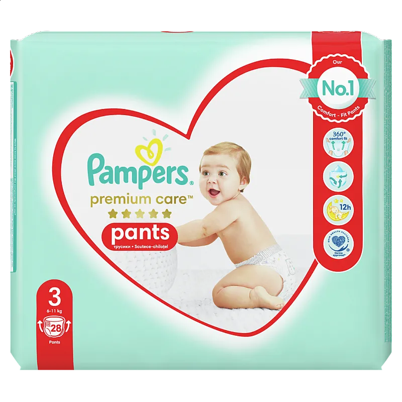 Pampers Premium Care Гащички за еднократна употреба 3 6-11кг 28бр.