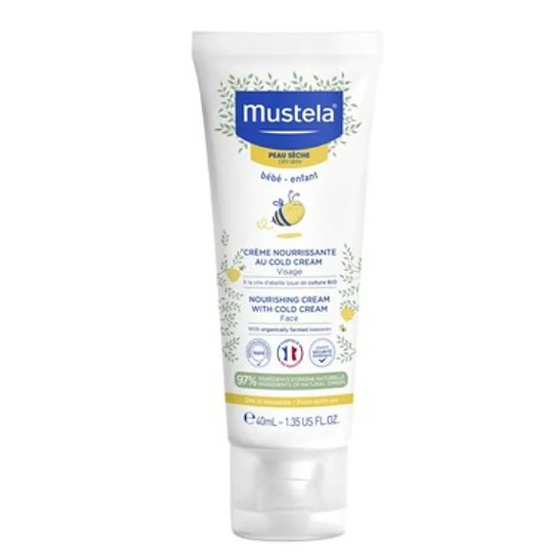MUSTELA Колд Крем Подхранващ крем за лице за бебета и деца за суха кожа 40мл