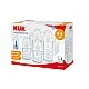 NUK FC+ Сет стъклени шишета за новородено със силиконов биберон