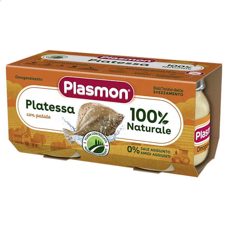 PLASMON Рибно меню Камбала с картофи 6м. 2х80г