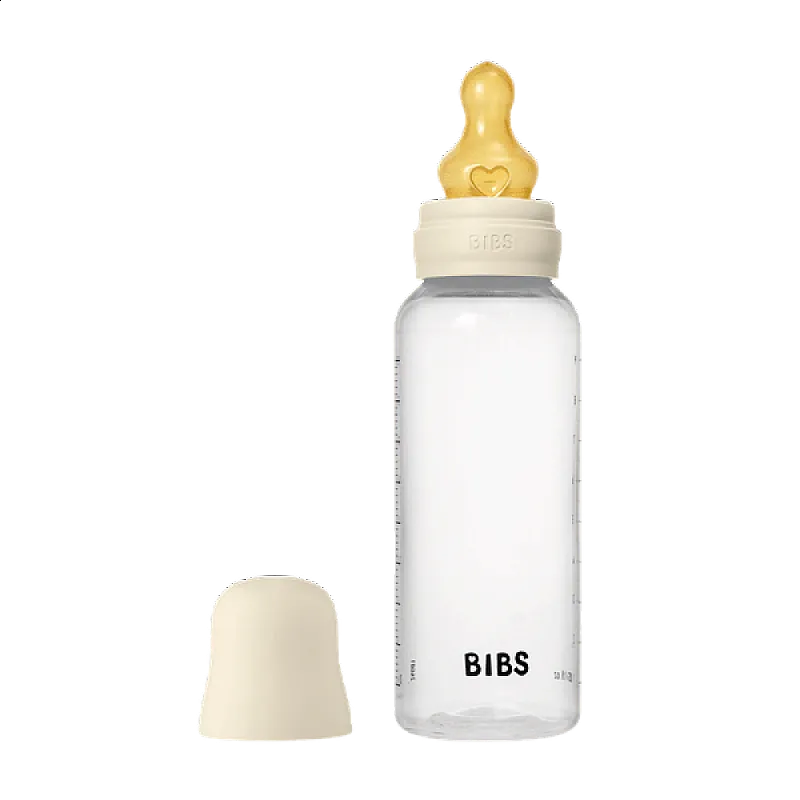 Комплект с бебешка бутилка Bibs Ivory 270мл среден поток каучук