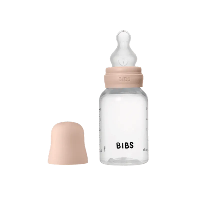 Комплект с бебешка бутилка Bibs Blush 150мл бавен поток силикон