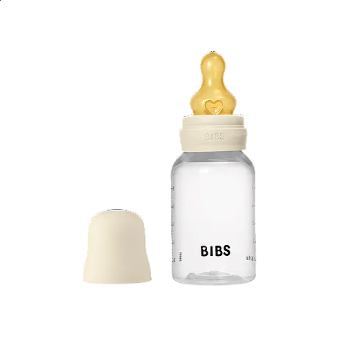 Комплект с бебешка бутилка Bibs Ivory 150мл бавен поток каучук