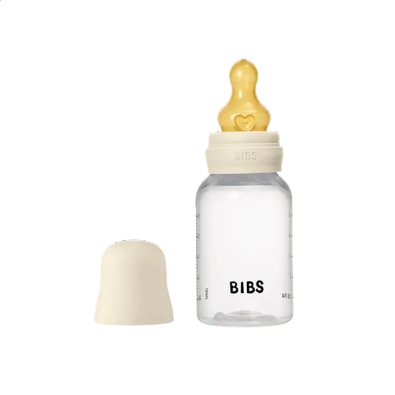 Комплект с бебешка бутилка Bibs Ivory 150мл бавен поток каучук
