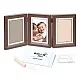 Самостоятелно стояща Дървена фото рамка от 3 части, за 2 отпечатъка и снимка My Baby Touch от серията Timeless Classic на Baby Art, кафява с бяло паспарту