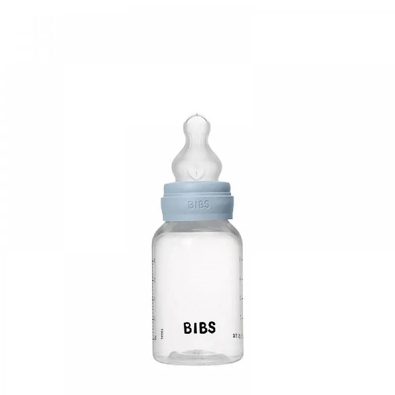 Комплект с бебешка бутилка Bibs Baby Blue 150мл бавен поток силикон
