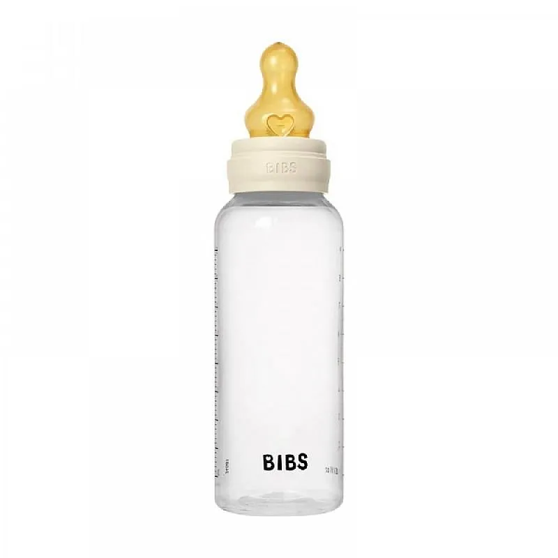 Комплект с бебешка бутилка Bibs Ivory 270мл среден поток каучук