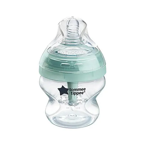 Самостерилизиращо се шише за хранене Tommee Tippee Advanced Anti-Colic+, 150 мл, 0м+, с иновативна система за намаляване на коликите