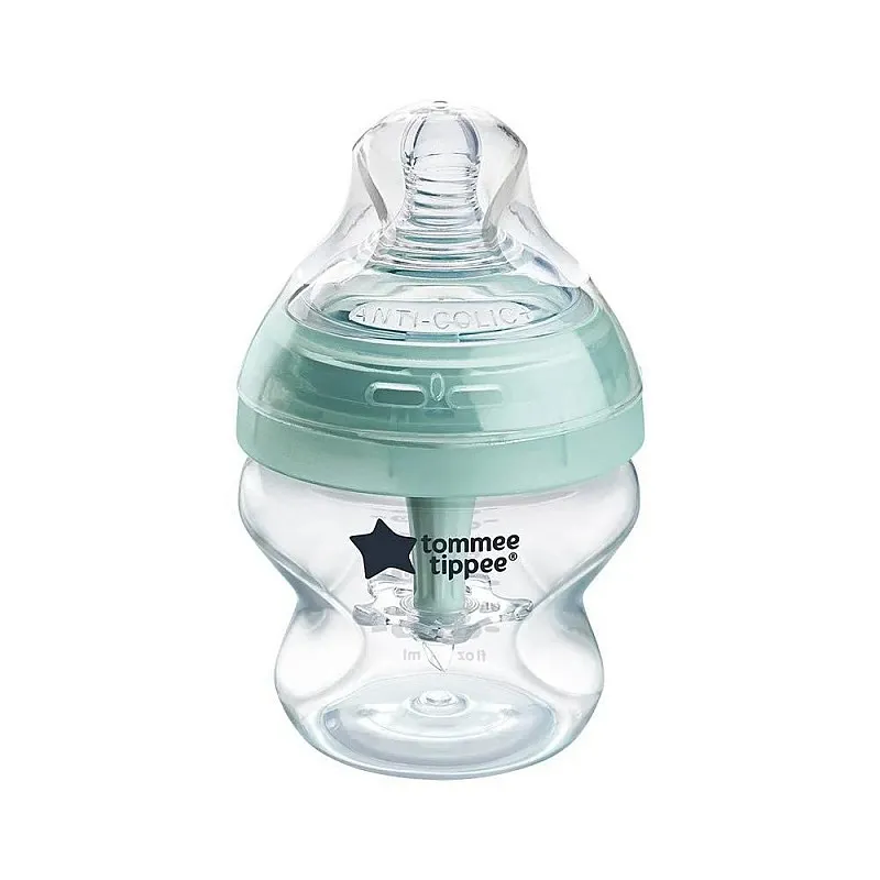 Самостерилизиращо се шише за хранене Tommee Tippee Advanced Anti-Colic+, 150 мл, 0м+, с иновативна система за намаляване на коликите