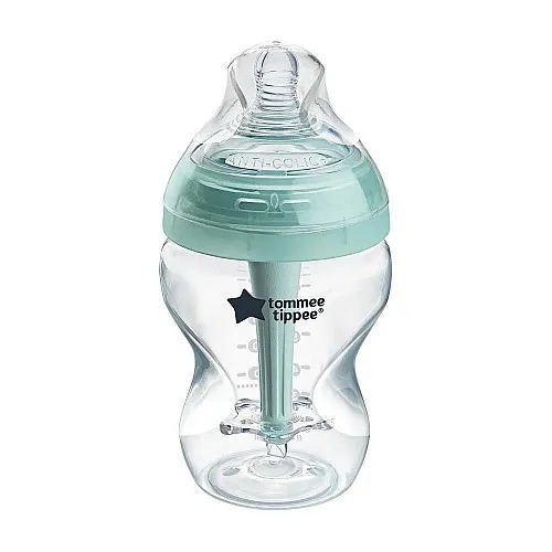 Самостерилизиращо се бебешко шише за хранене Tommee Tippee Advanced Anti-Colic+, 260 мл, 0м+, с иновативна система за намаляване на коликите