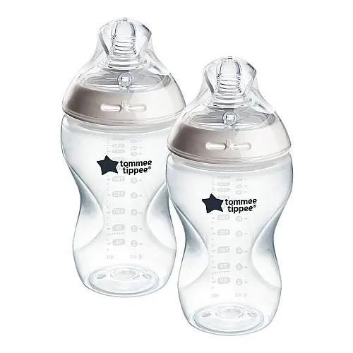 Комплект от 2 броя бебешки шишета за хранене Tommee Tippee Natural Start САМОСТЕРИЛИЗИРАЩО, 340 мл, с биберон със среден поток 3м+