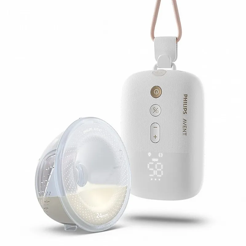 Единична електрическа помпа Philips AVENT Hands-free SCF531/11 тип “свободни ръце”, която дискретно се побира в сутиена, задвижващ мотор с акумулаторна батерия