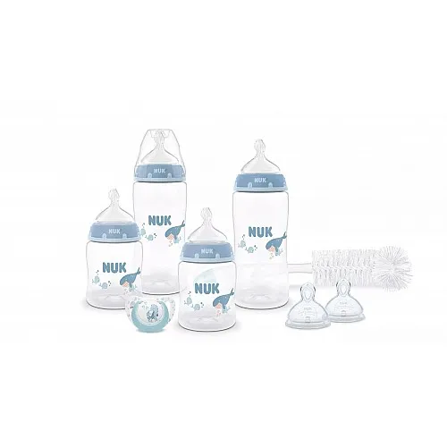 NUK First Choice + СЕТ Perfect Start Temperature Control - 8 части синьо