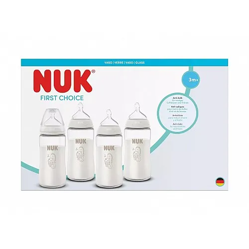 NUK First Choice +, Perfect Start, Сет стъклени шишета 4, части