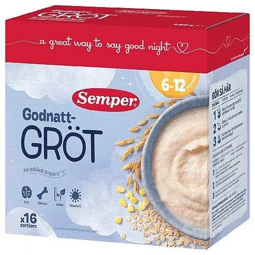 Semper Лека нощ – овесена каша 6м. 480г