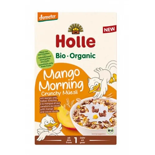 HOLLE БИО Хрупкаво пълнозърнесто мюсли манго 12м. 200г