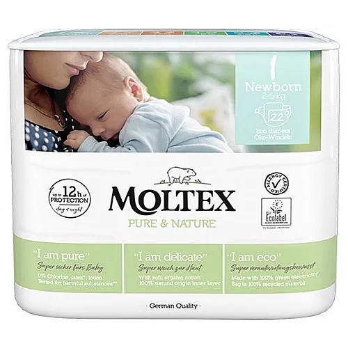 MOLTEX Еко пелени за новородено 2-4кг 22бр.