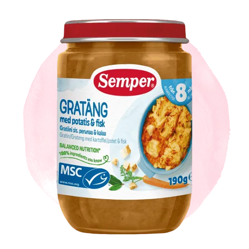 Semper Гратен с картофи и риба 8м. 190г