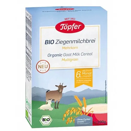 Topfer Млечна био каша с козе мляко и 3 вида зърна 200г 6м.