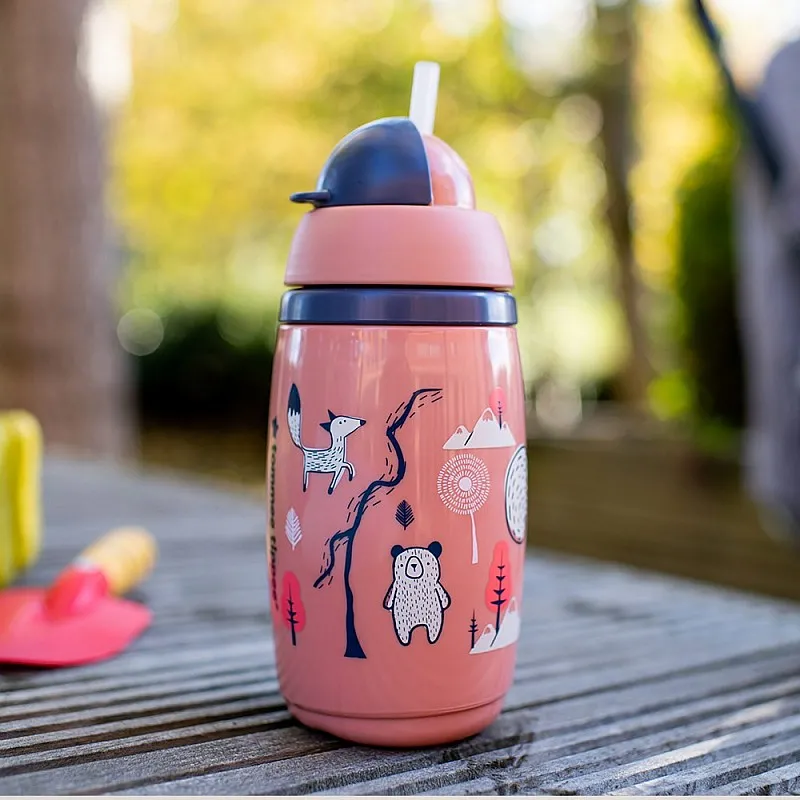 Tommee Tippee SUPERSTAR НЕРАЗЛИВАЩА СЕ ТЕРМОЧАША СЪС СЛАМКА 266мл 12м+ BACSHIELD РОЗОВ