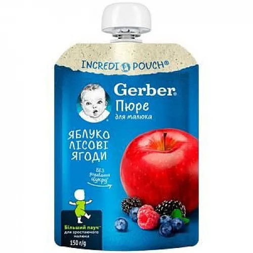 Gerber Ябълки и горски плодове 6м. 150г